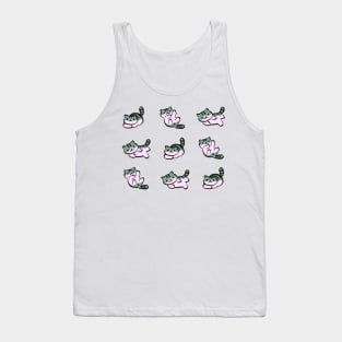 cute kawaii pickles the gray tabby cat / kitty collector pattern Tank Top